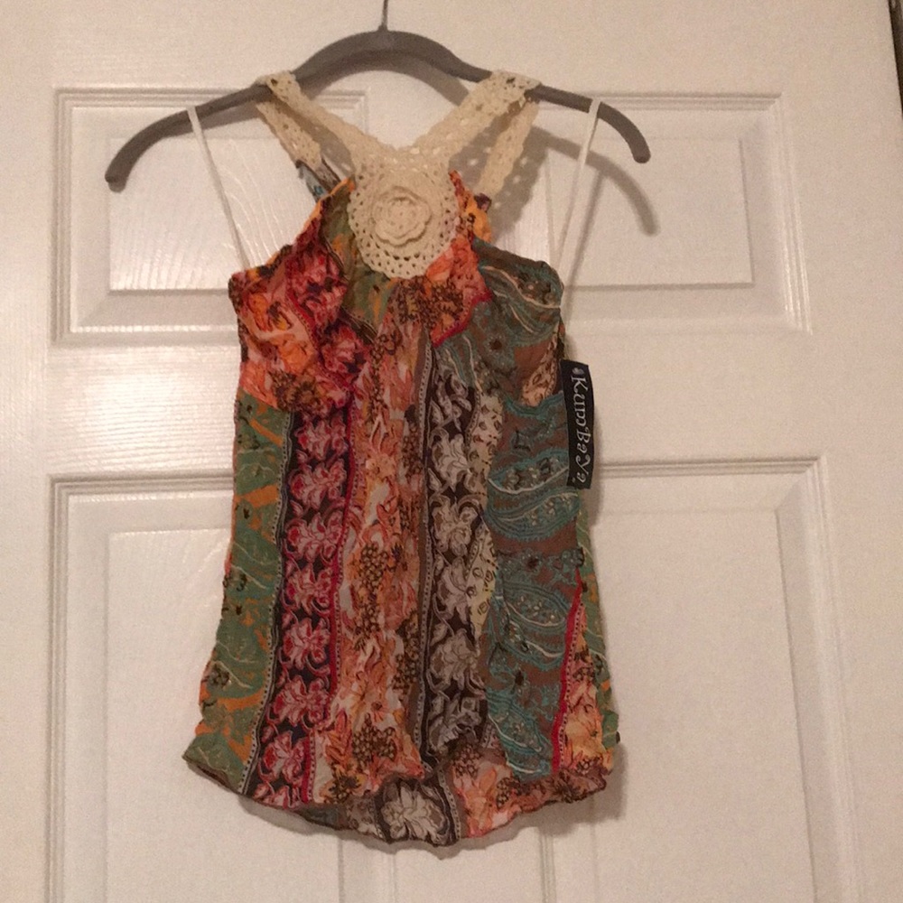 Crochet detailed halter top